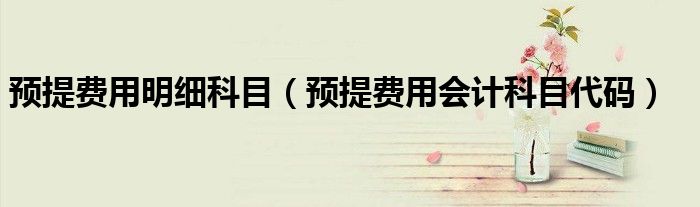 预提费用明细科目（预提费用会计科目代码）