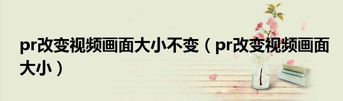 pr改变视频画面大小不变（pr改变视频画面大小）
