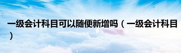 一级会计科目可以随便新增吗（一级会计科目）