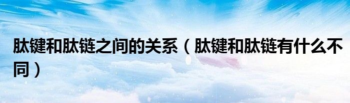 肽键和肽链之间的关系（肽键和肽链有什么不同）