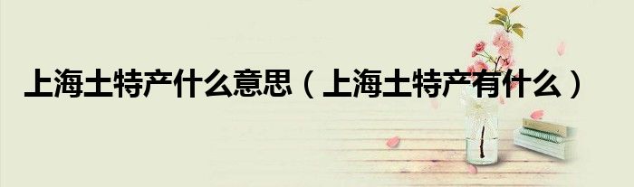 上海土特产什么意思（上海土特产有什么）