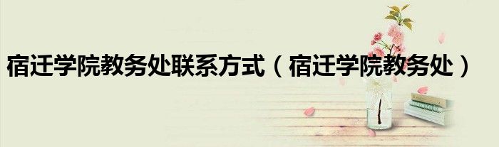 宿迁学院教务处联系方式（宿迁学院教务处）