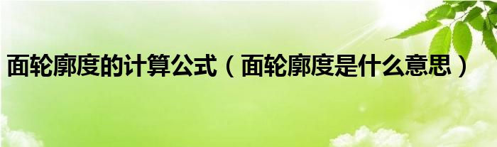 面轮廓度的计算公式（面轮廓度是什么意思）