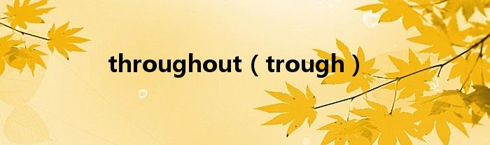 throughout（trough）