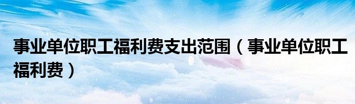 事业单位职工福利费支出范围（事业单位职工福利费）