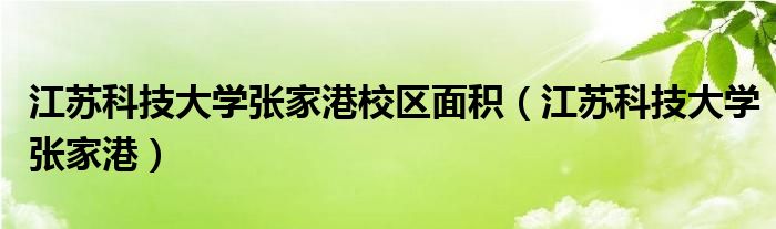 江苏科技大学张家港校区面积（江苏科技大学张家港）