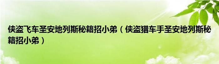 侠盗飞车圣安地列斯秘籍招小弟（侠盗猎车手圣安地列斯秘籍招小弟）