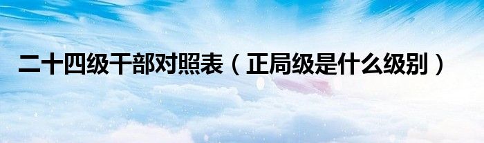 二十四级干部对照表（正局级是什么级别）