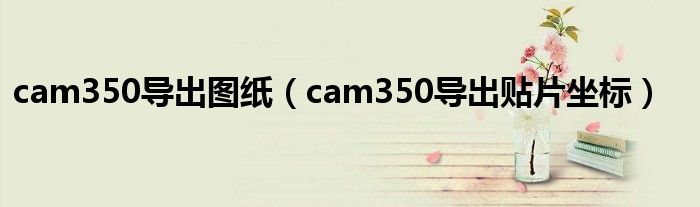 cam350导出图纸（cam350导出贴片坐标）
