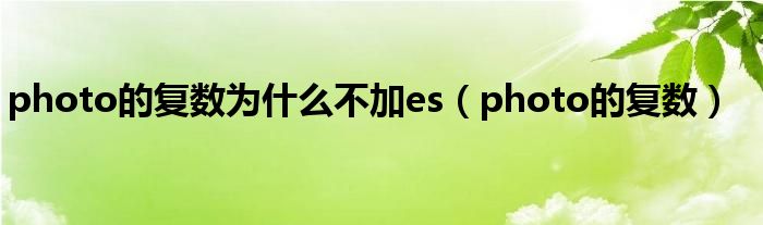 photo的复数为什么不加es（photo的复数）