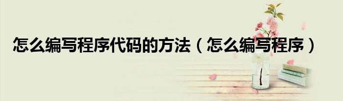 怎么编写程序代码的方法（怎么编写程序）