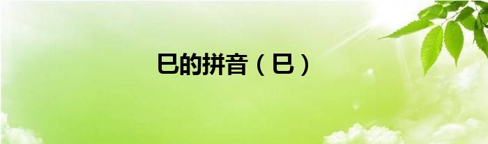 巳的拼音（巳）