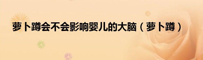 萝卜蹲会不会影响婴儿的大脑（萝卜蹲）