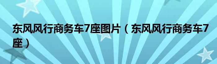 东风风行商务车7座图片（东风风行商务车7座）