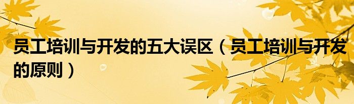 员工培训与开发的五大误区（员工培训与开发的原则）