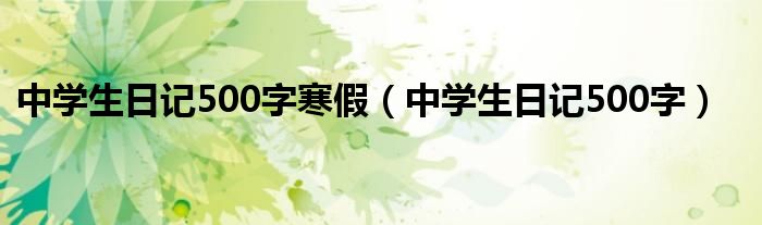 中学生日记500字寒假（中学生日记500字）