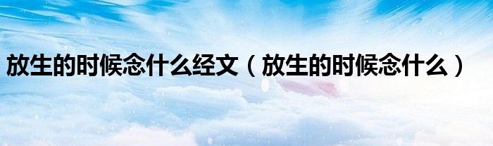 放生的时候念什么经文（放生的时候念什么）
