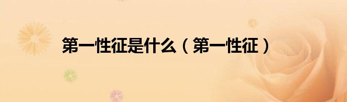 第一性征是什么（第一性征）