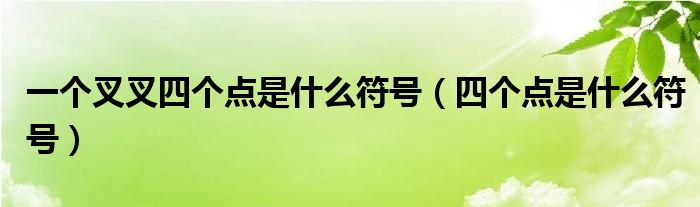 一个叉叉四个点是什么符号（四个点是什么符号）