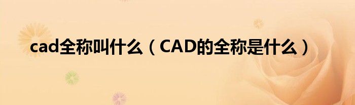 cad全称叫什么（CAD的全称是什么）