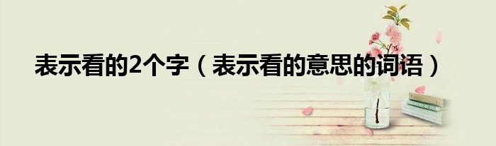 表示看的2个字（表示看的意思的词语）