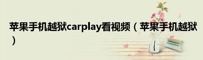 苹果手机越狱carplay看视频（苹果手机越狱）