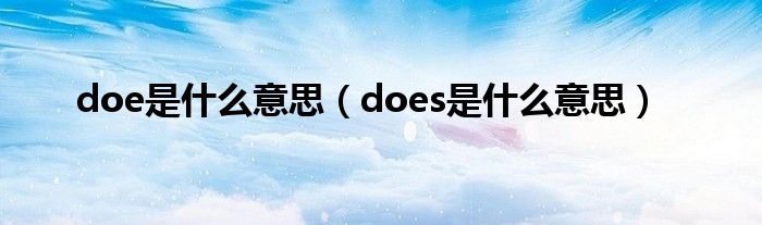 doe是什么意思（does是什么意思）