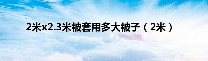 2米x2.3米被套用多大被子（2米）