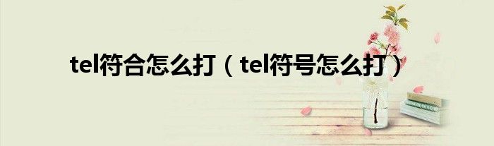 tel符合怎么打（tel符号怎么打）