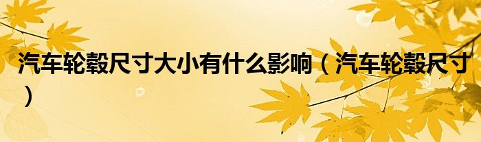 汽车轮毂尺寸大小有什么影响（汽车轮毂尺寸）