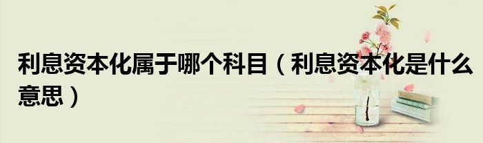 利息资本化属于哪个科目（利息资本化是什么意思）