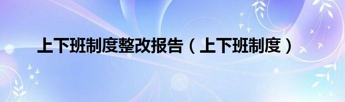 上下班制度整改报告（上下班制度）