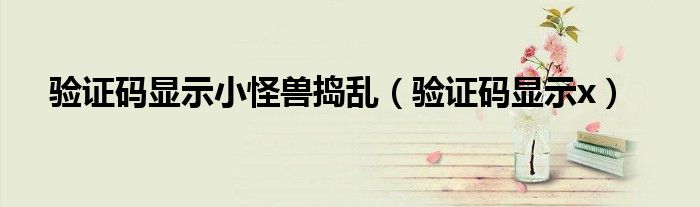 验证码显示小怪兽捣乱（验证码显示x）
