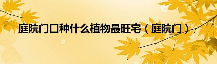 庭院门口种什么植物最旺宅（庭院门）