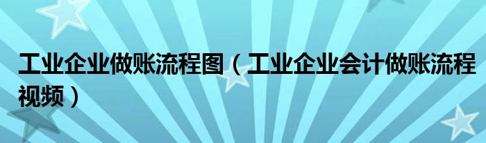 工业企业做账流程图（工业企业会计做账流程视频）