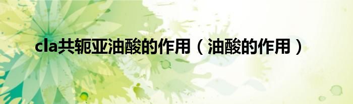cla共轭亚油酸的作用（油酸的作用）