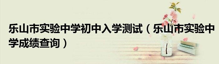 乐山市实验中学初中入学测试（乐山市实验中学成绩查询）