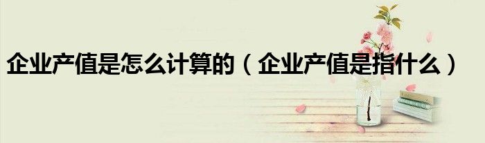 企业产值是怎么计算的（企业产值是指什么）