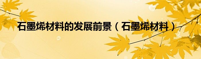 石墨烯材料的发展前景（石墨烯材料）