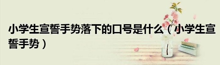 小学生宣誓手势落下的口号是什么（小学生宣誓手势）