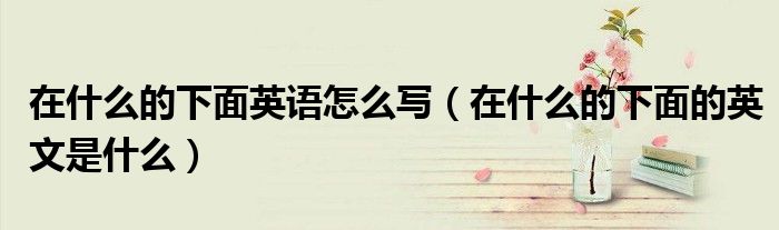 在什么的下面英语怎么写（在什么的下面的英文是什么）