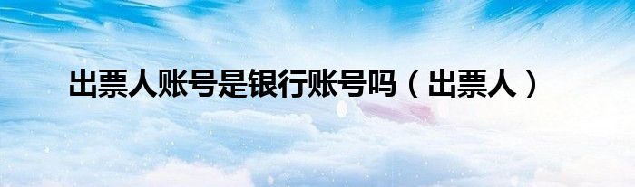 出票人账号是银行账号吗（出票人）