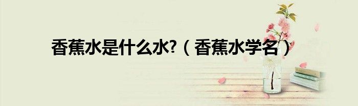 香蕉水是什么水?（香蕉水学名）
