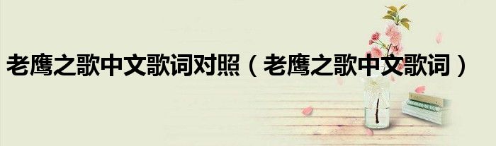 老鹰之歌中文歌词对照（老鹰之歌中文歌词）