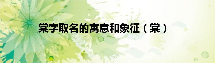 棠字取名的寓意和象征（棠）