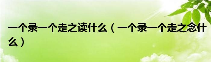 一个录一个走之读什么（一个录一个走之念什么）