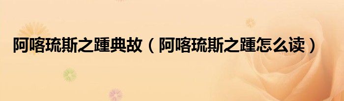 阿喀琉斯之踵典故（阿喀琉斯之踵怎么读）