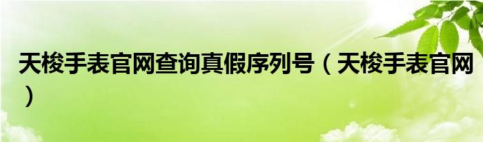 天梭手表官网查询真假序列号（天梭手表官网）