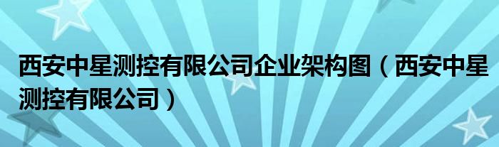 西安中星测控有限公司企业架构图（西安中星测控有限公司）