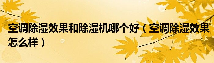 空调除湿效果和除湿机哪个好（空调除湿效果怎么样）